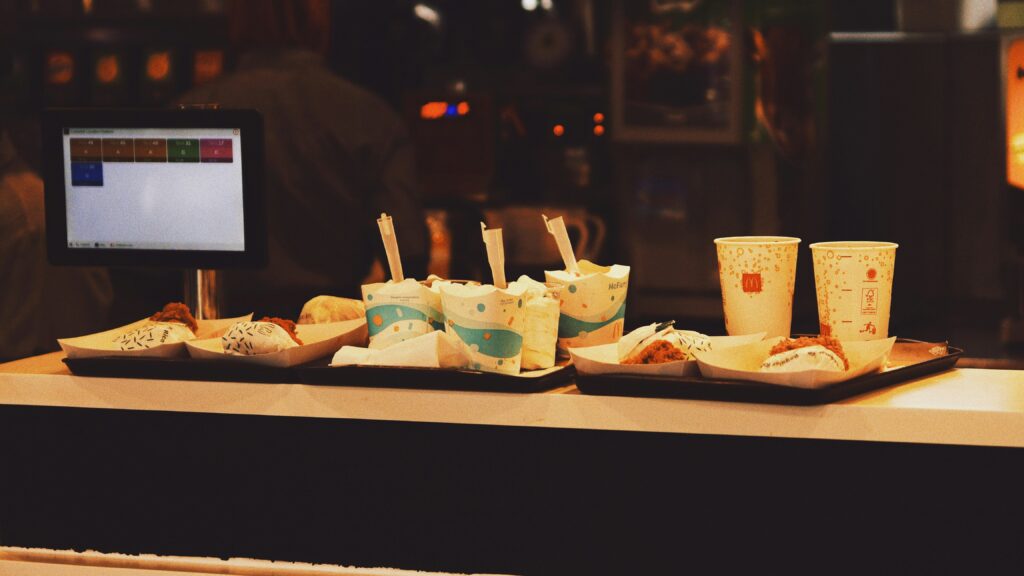 A menu from fast food restaurant ready to serve